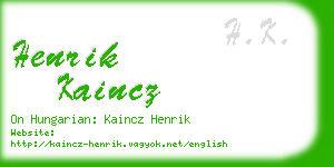 henrik kaincz business card